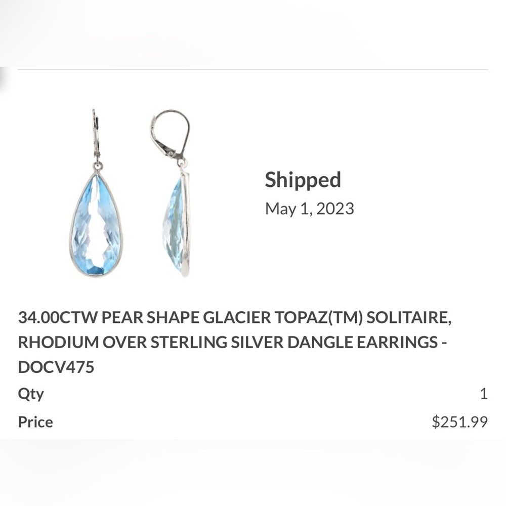 Blue Topaz Earrings - Picture 5 of 5